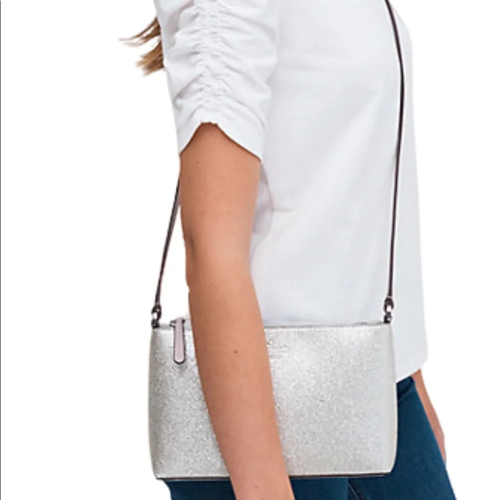 kate spade Silver Glitter Crossbody Bag